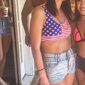American flag bathing suit top